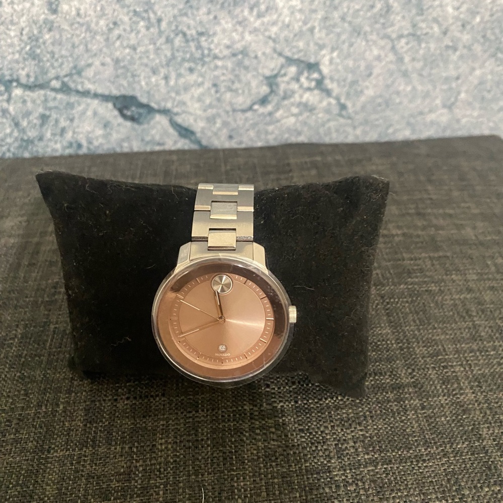 Silver and Rose Gold Movado Watch